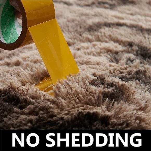 Shaggy Tie-Dyed Coffee Rug, 2x3 Area Rugs for Living Room, Anti-Skid Extra Comfy - Picture 5 of 6